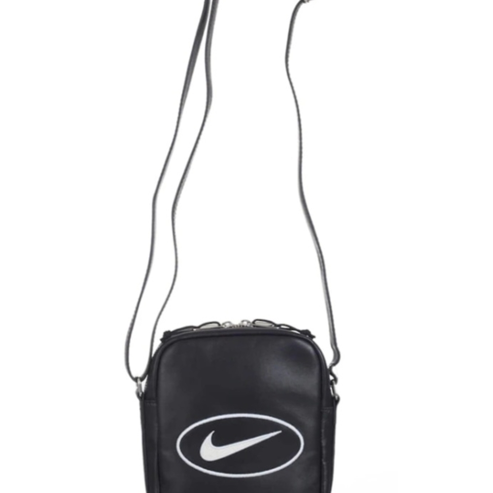SUPREME/NIKE Black Leather Crossbody Bag